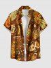 Ethnic Graphic Mask Print Plus Size Matching Hawaii Beach Outfit For Couples -  