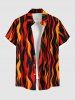 Ethnic Fire Flame Print Plus Size Matching Hawaii Beach Outfit For Couples -  