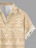 Chemise hawaïenne grande taille pour homme, à motifs ethniques géométriques, boutons et poches, style danseur. - Beige S