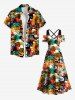 Robe longue hawaïenne à imprimé léopard colorblock grande taille, épaules dénudées et croisée - Multi 2X