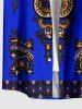 Plus Size Ethnic Mirror Floral Print Buttons Pocket Hawaii Shirt For Men -  