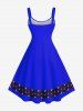 Plus Size Ethnic Mirror Floral Print Hawaii Tank Dress -  