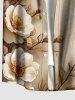 Chemise hawaïenne à imprimé floral, feuilles et branches, grande taille, avec poche boutonnée, pour hommes - café lumière L