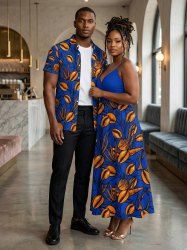 Coffee Beans Branch Print Plus Size Matching Hawaii Beach Outfit For Couples -  