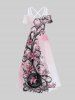 Flower Vine Branch Print Plus Size Matching Outfit For Couples -  