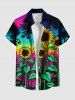 Sunflowers Leaf Galaxy Print Plus Size Matching Hawaii Beach Outfit For Couples -  