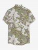 Chemise hawaïenne grande taille pour homme, à imprimé floral tropical et feuilles, boutons et poche. - Vert clair 6XL