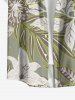 Chemise hawaïenne grande taille pour homme, à imprimé floral tropical et feuilles, boutons et poche. - Vert clair 6XL