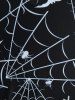 Spider Web Bat Print Lattice Crisscross Lace Up Tankini Swimsuit -  