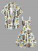 Plus Size Coconut Tree Sun Leaf Ethnic Mask Print Hawaii Tank Dress -  