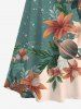 Plus Size Cold Shoulder Flower Butterfly Planet Colorblock Print Hawaii Crisscross A Line Maxi Dress -  