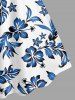 Plus Size Flowers Leaf Tropical Print Hawaii Tank Dress - Bleu Ciel S