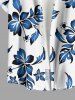 Chemise hawaïenne grande taille pour homme, à imprimé tropical floral et feuilles, boutons et poche. - Bleu Ciel 6XL