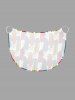 Paréo de plage convertible grande taille à motif colorblock représentant un cocotier, style hawaïen - Multi 2X