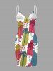 Paréo de plage convertible grande taille à motif colorblock représentant un cocotier, style hawaïen - Multi 2X
