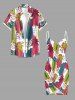 Paréo de plage convertible grande taille à motif colorblock représentant un cocotier, style hawaïen - Multi 2X