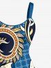 Plus Size Flower Curve Ethnic Graphic Print Hawaii A Line Dress -  