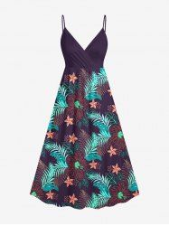 Robe cache-cœur hawaïenne à imprimé de fleurs d'hibiscus et de feuilles tropicales, grande taille - Concorde 2X