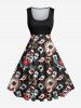 Poker Key Clock Print Plus Size Matching Outfit For Couples -  