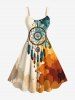 African Printed Matching Couple Outfit Dream Catcher Feather Painting Splatter Hawaiian Set -  
