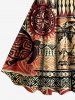 African Printed Matching Couple Outfit Coconut Tree Seascape Geometric Pattern Hawaiian Set -  