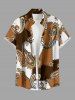 African Printed Matching Couple Outfit Paisley Geometric Colorblock Hawaiian Set -  