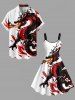 Dragon Fire Flame Print Plus Size Matching Outfit For Couples -  