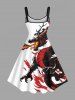 Dragon Fire Flame Print Plus Size Matching Outfit For Couples -  