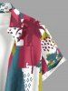 Coconut Tree Painting Colorblock Print Plus Size Matching Hawaii Beach Outfit For Couples -  