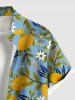 Ensemble de plage hawaïen assorti grande taille à imprimé de feuilles de citronnier pour couples - Paon Bleu 