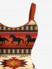 Robe débardeur hawaïenne grande taille à motif ethnique, plumes de cheval et attrape-rêves - Brun Légère 1X