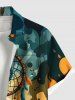 Chemise hawaïenne grande taille pour homme, ornée d'un attrape-rêves, de plumes et d'éclaboussures de peinture, avec boutons et poche. - café lumière 6XL