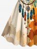 Robe débardeur hawaïenne grande taille à imprimé attrape-rêves et plumes - café lumière 1X