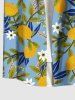 Chemise hawaïenne grande taille pour homme, imprimée de fleurs de citronnier, avec boutons et poche. - Paon Bleu M