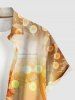 Chemise hawaïenne grande taille pour homme, à imprimé cocotiers et pois lumineux, boutons et poche. - Orange S