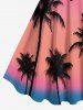 Robe débardeur hawaïenne grande taille à imprimé ombré cocotier et oiseaux - Rose  1X