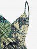 Plus Size Hibiscus Flower Tropical Leaf Ethnic Print Convertible Hawaii Beach Cover -  