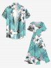 Coconut Tree Flower Leaf Print Hawaii Split Pocket A Line Midi Dress -  
