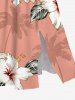 Coconut Tree Flower Leaf Print Hawaii Split Pocket A Line Midi Dress -  