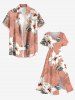 Coconut Tree Flower Leaf Print Hawaii Split Pocket A Line Midi Dress -  
