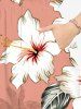 Coconut Tree Flower Leaf Print Hawaii Split Pocket A Line Midi Dress -  