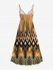 Plus Size Geometric Graphic Ethnic Pattern Print Hawaii Surplice A Line Cami Dress -  