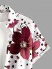 Chemise hawaïenne à imprimé floral et à pois, grande taille, avec poche boutonnée, pour homme - Blanc M