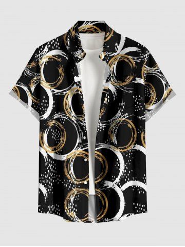 Chemise à pois grande taille pour homme - BLACK - 2XL