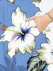 Coconut Tree Hibiscus Flower Leaf Print Plus Size Matching Hawaii Beach Outfit For Couples -  