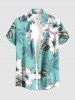 Coconut Tree Hibiscus Flower Leaf Print Plus Size Matching Hawaii Beach Outfit For Couples -  