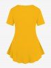 Ethnic Lady Geometic Pattern Print Plus Size Matching Set - Jaune 
