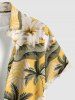 Coconut Tree Flowers Leaf Tropical Print Plus Size Matching Hawaii Beach Outfit For Couples - Jaune 