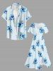 Flowers Print Plus Size Matching Hawaii Beach Outfit For Couples -  