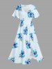 Flowers Print Plus Size Matching Hawaii Beach Outfit For Couples -  